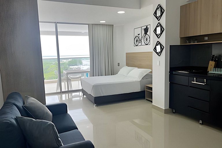 Condo con balcón en Cartagena Beach Smart Stay