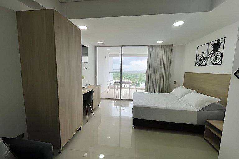 Condo con balcón en Cartagena Beach Smart Stay