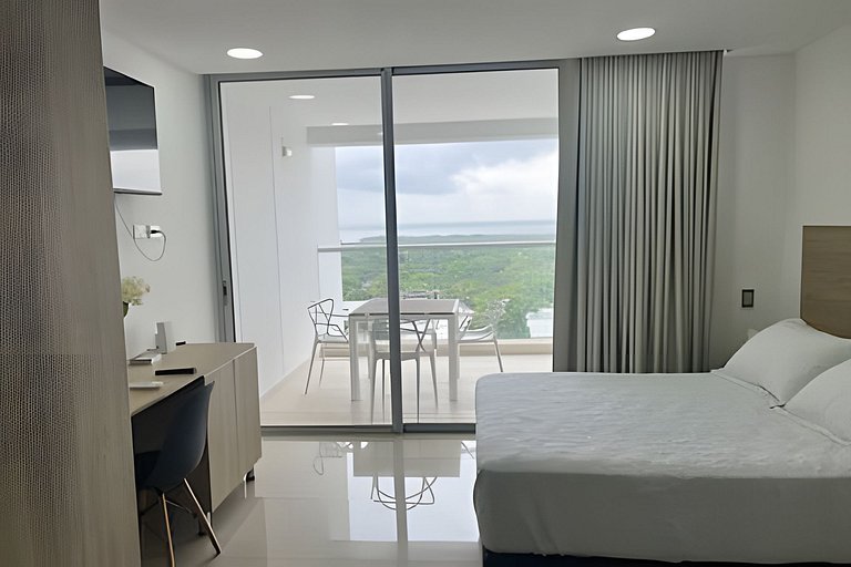Condo con balcón en Cartagena Beach Smart Stay