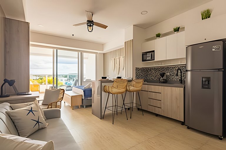 Cartagena Beach | Stylish Studio Suite Pool +Wi-fi