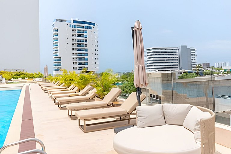 Loft con brisa tropical y vista panorámica.