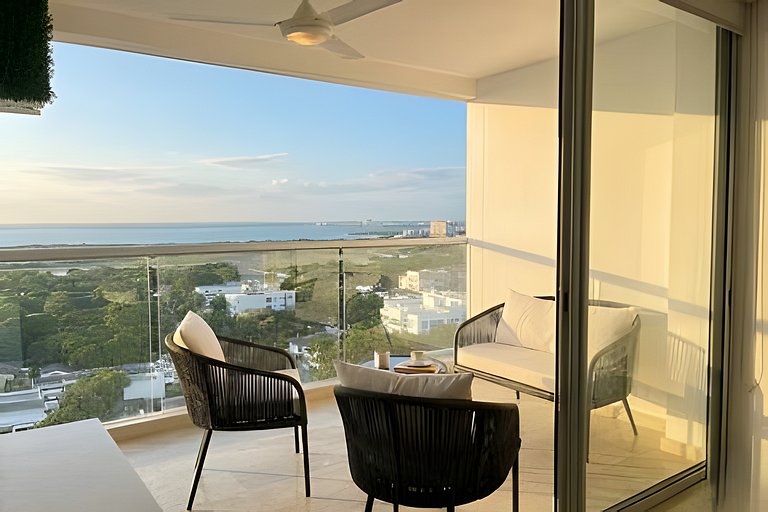 Sky-High Studio: Piso 15 con Vista la Piscina