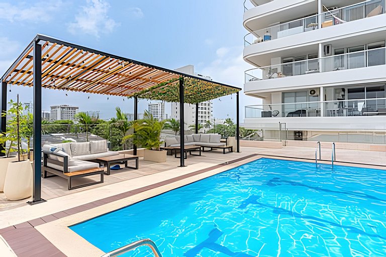 Modern Loft 1536: Vista a la Piscina